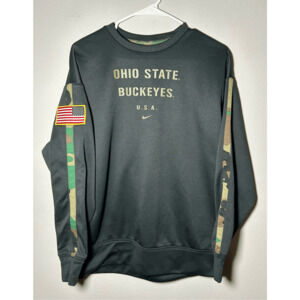 Ohio State Buckeyes Nike Onfield Salute to Service Black & Camo Sweatshirt Sz M